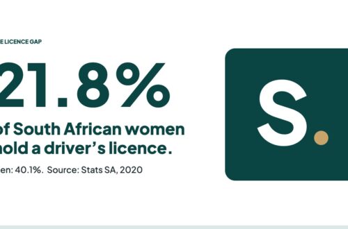21.8% of South African women hold a driver's licence, compared with 40.1% of men